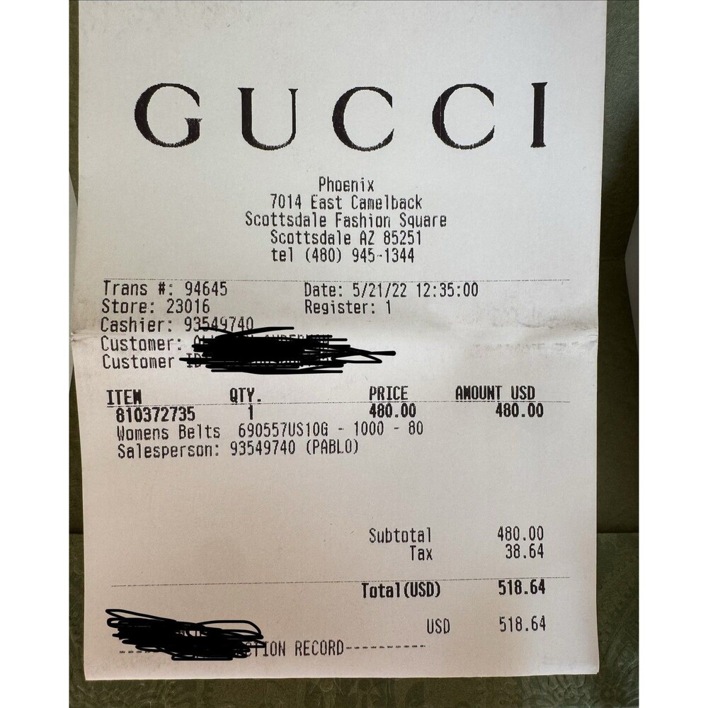 Authentic Gucci Blondie Belt Black Leather Gold GG Size 80 - Picture 7 of 7